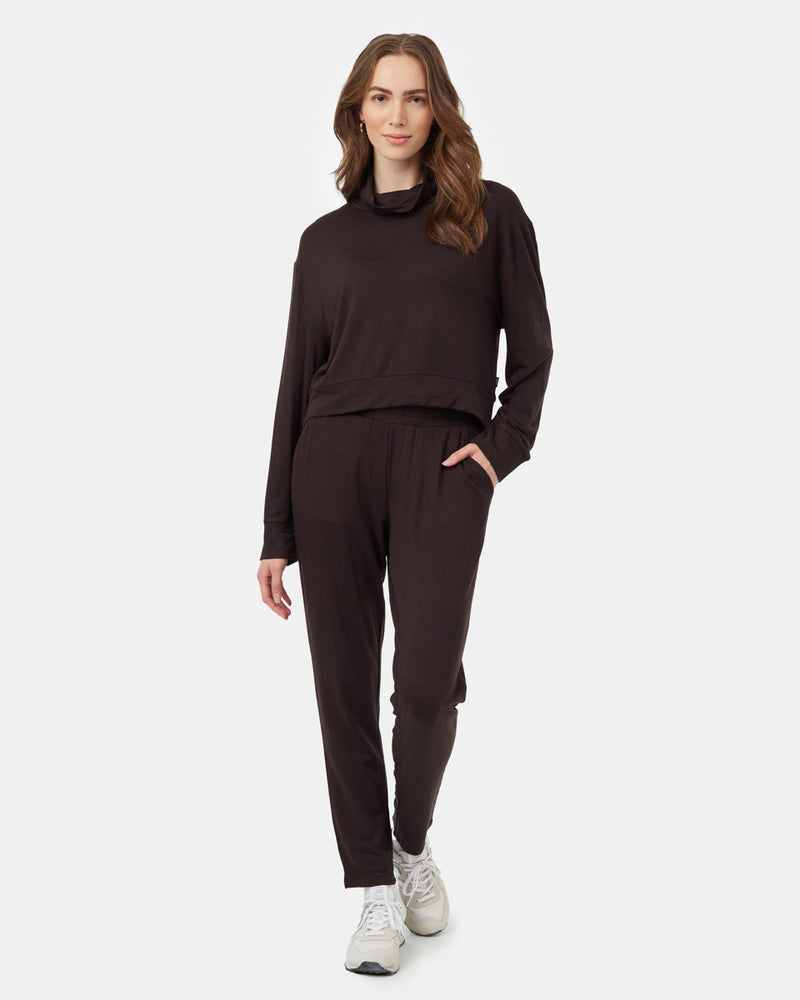Black-Cowl-Neck-Long-Sleeve-Cropped-Top