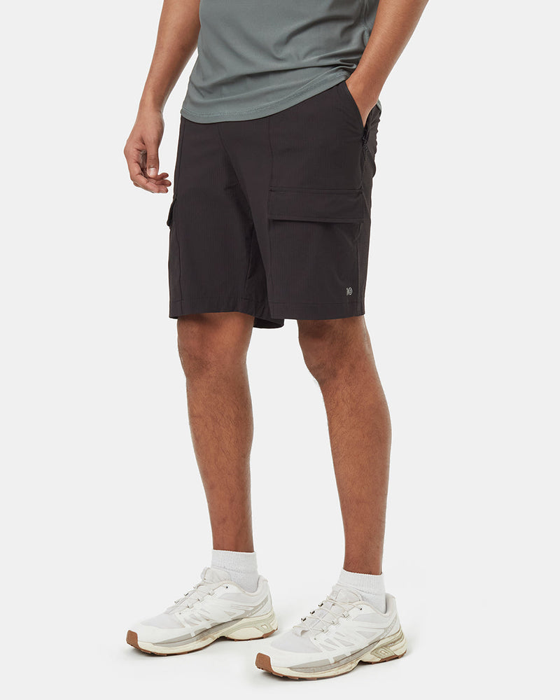 Black-Mid-Rise-Water-Repellent-Shorts
