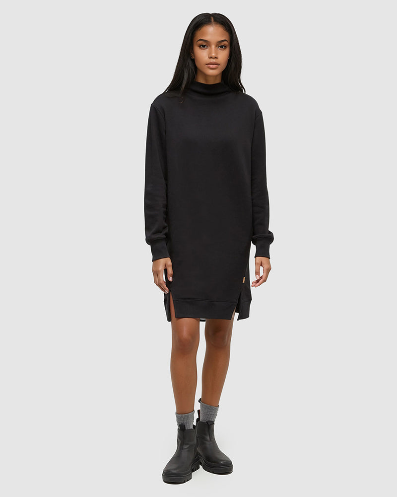 Black-Mock-Neck-Sweater-Dress *Model is 5'7.5", wearing size S