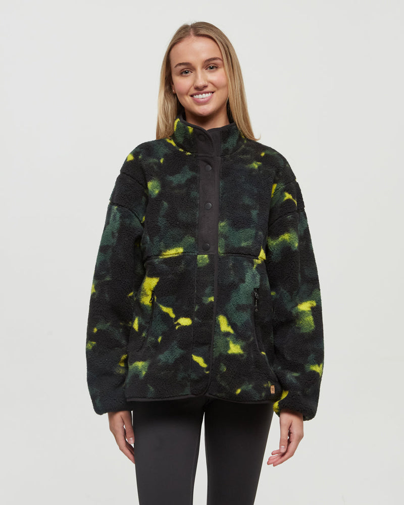 Black-Relax-Bonded-Sherpa-Fleece-Snap-Jacket