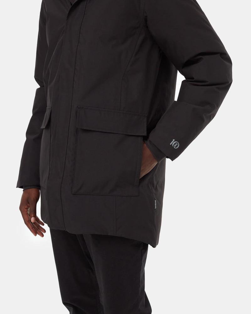 Black-Water-Repellent-Hooded-Long-Parka