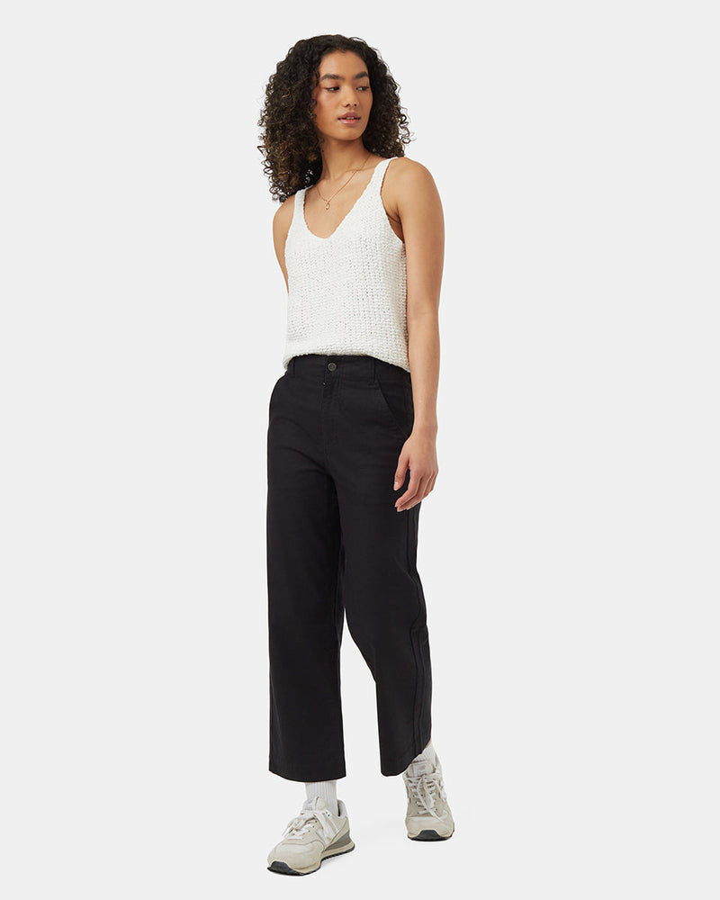Black-Womens-Hemp-High-Rise-Trousers