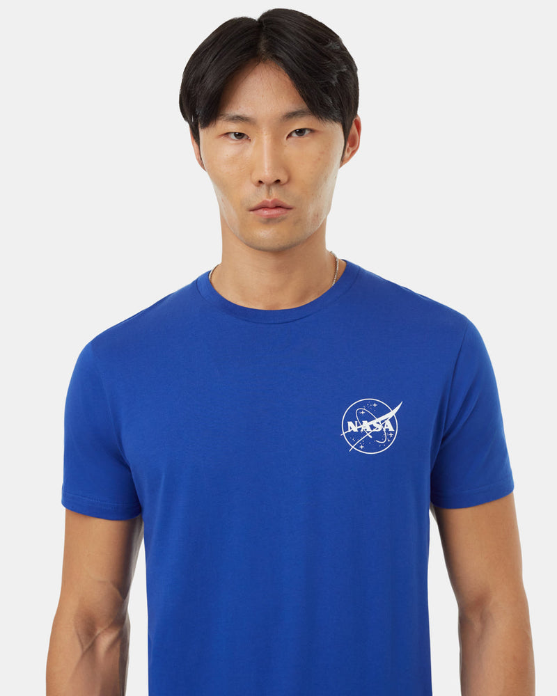 Blue-Crew-Neck-Graphic-Shortsleeve-T-Shirt