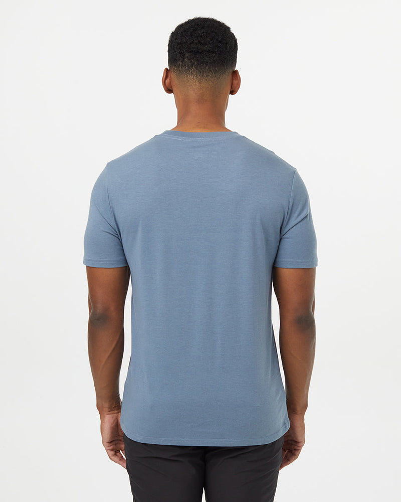 Blue-Crew-Neck-Graphic-Shortsleeve-T-Shirt