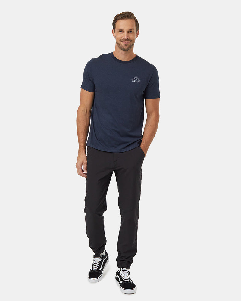 Blue-Crew-Neck-Graphic-Shortsleeve-T-Shirt