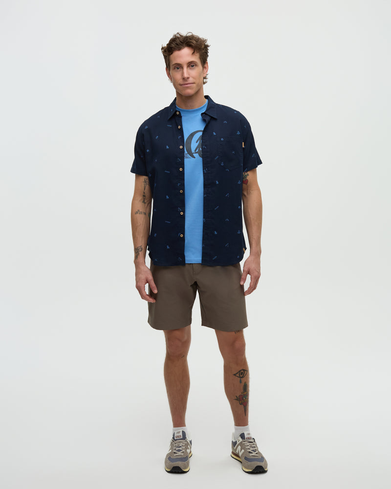 Blue-Dobby-Regular-Collar-Short-Sleeve-Shirt