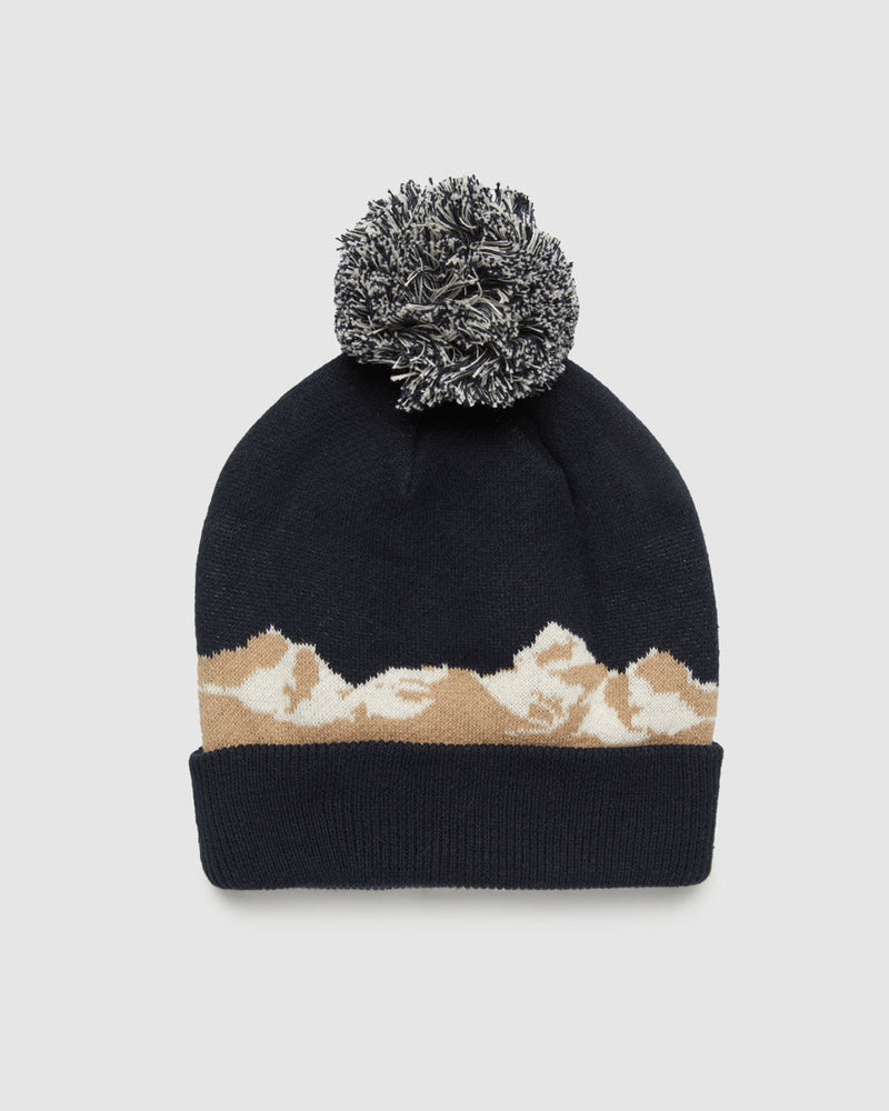 Blue-Organic-Cotton-Graphic-Pom-Beanie