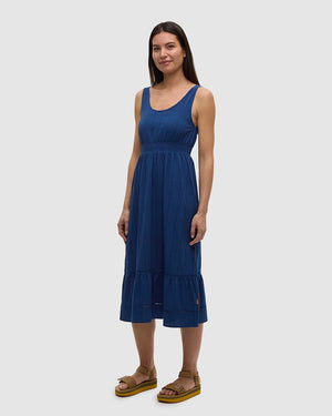 Blue-Organic-Cotton-Midi-Dress *Model is 5'11", wearing size S