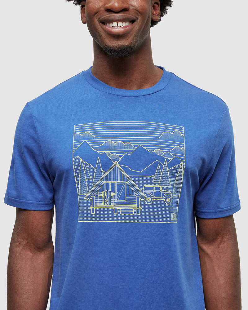 Blue-Printed-Graphic-TreeBlend-T-Shirt
