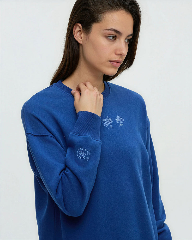 Blue-Relaxed-Graphic-Crew-Neck-Sweatshirt