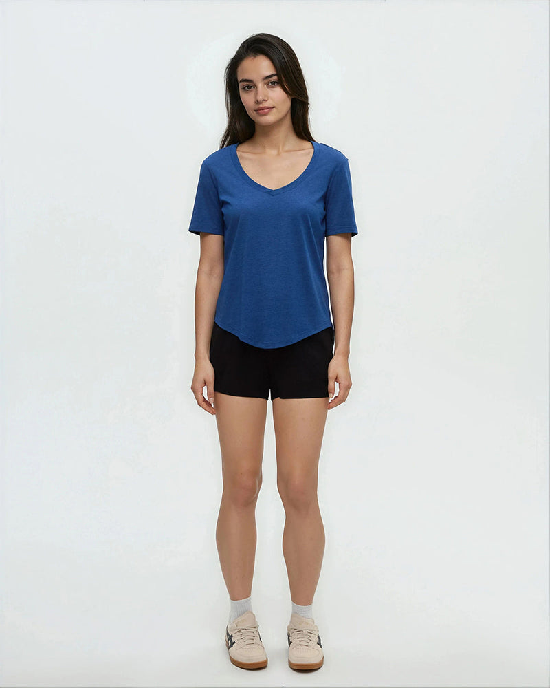 Blue-TreeBlend-V-Neck-T-Shirt
