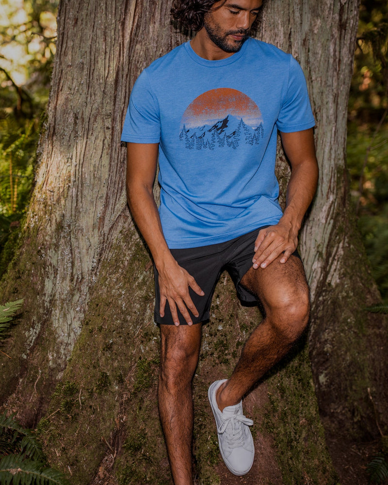 Blue-Treeblend-Regular-Fit-Crew-Neck-T-shirt