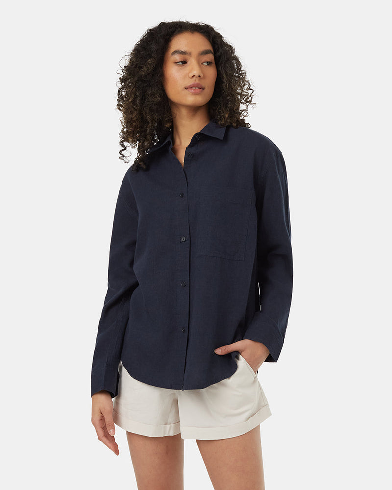 Blue-Womens-Hemp-Button-Up