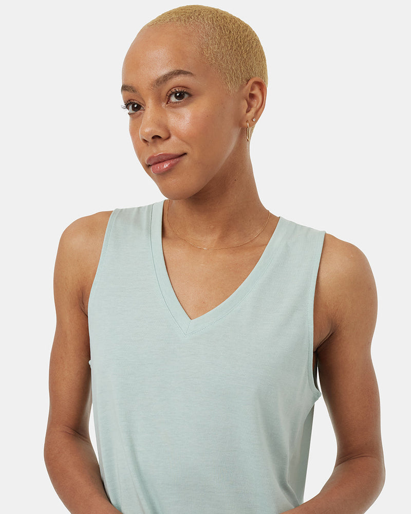 Blue-Womens-Recycled-V-Neck-Tank-Top