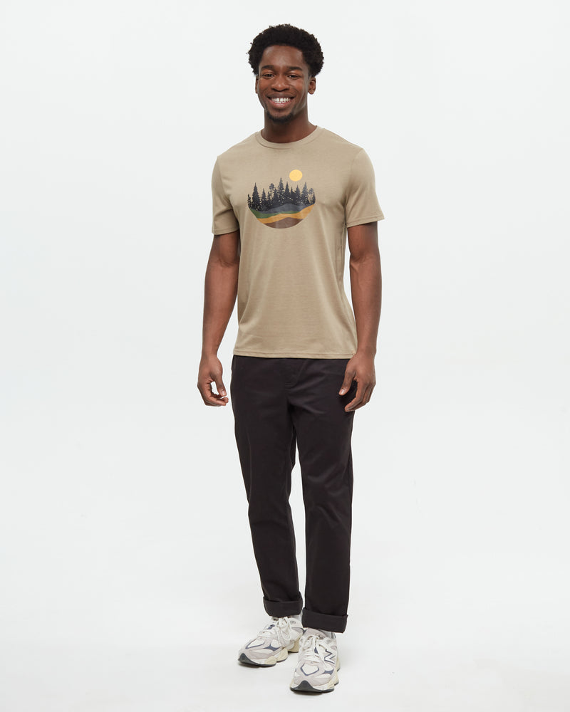 Brown-Crew-Neck-Graphic-Shortsleeve-T-Shirt