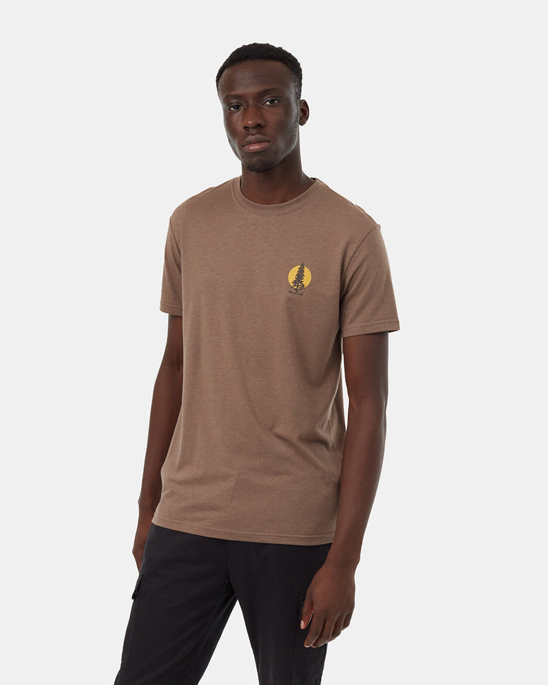 Brown-Crew-Neck-Short-Sleeve-Graphic-T-Shirt
