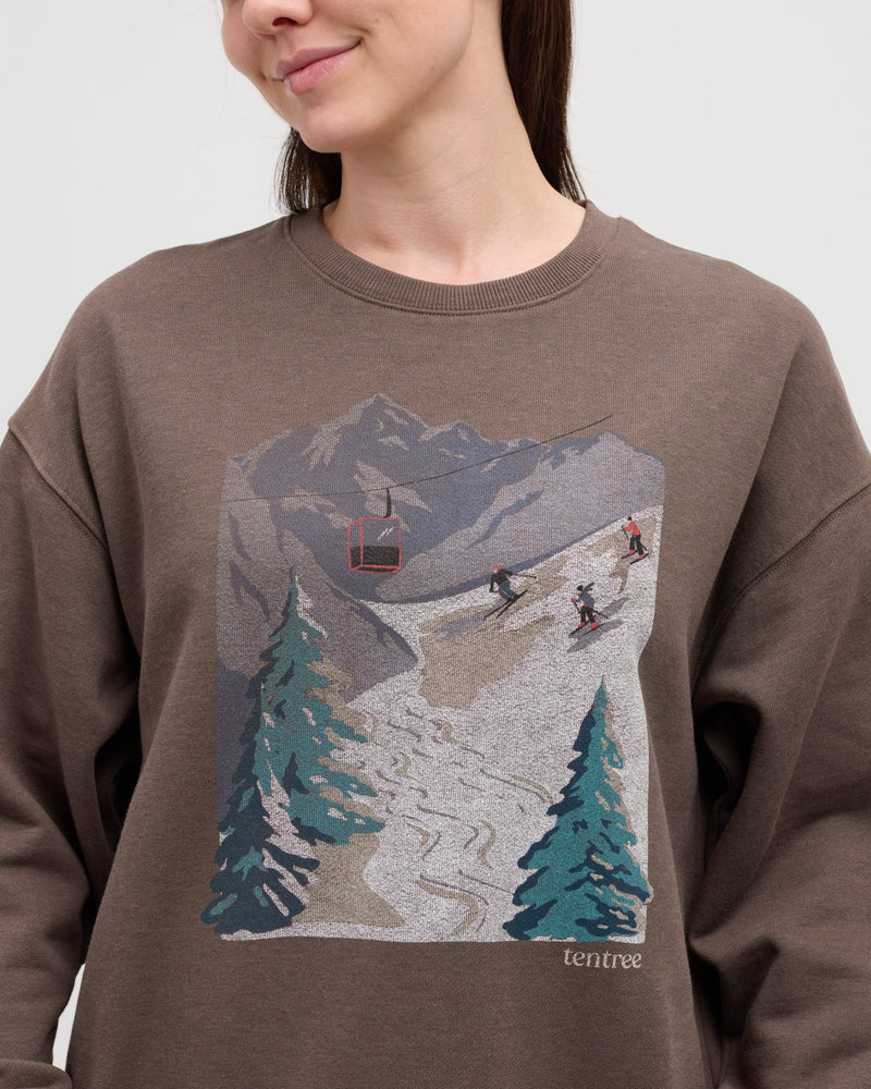 Brown-Graphic-Crew-Neck-Sweatshirt