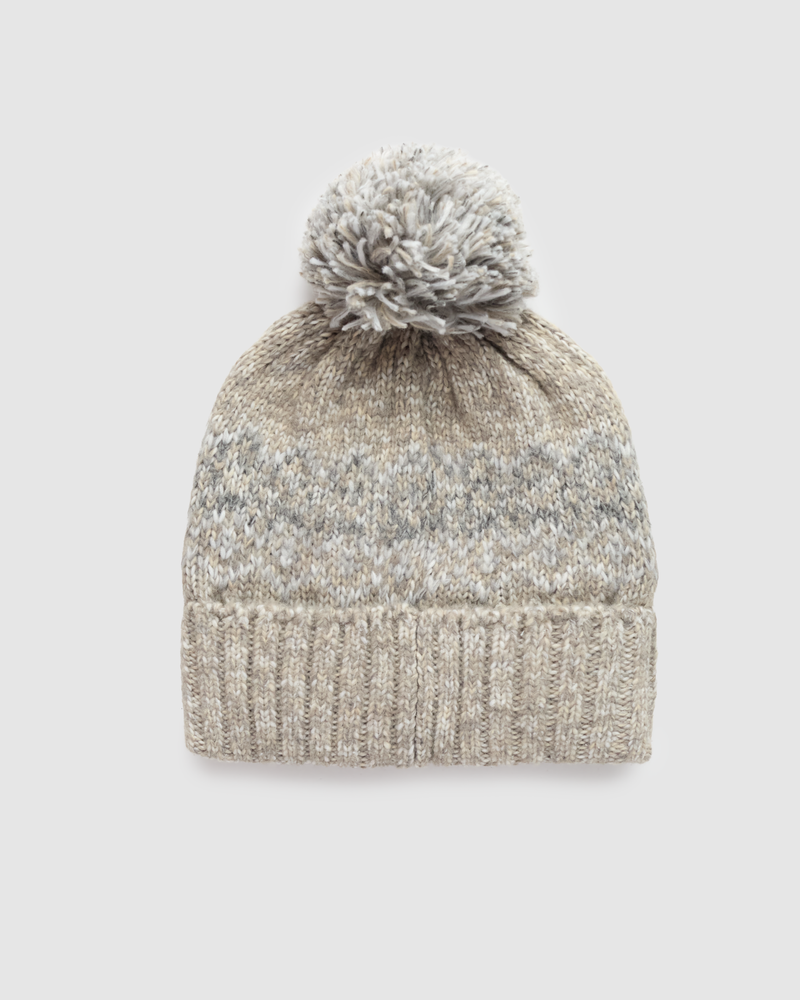 Brown-Jacquard-Knit-Pom-Beanie