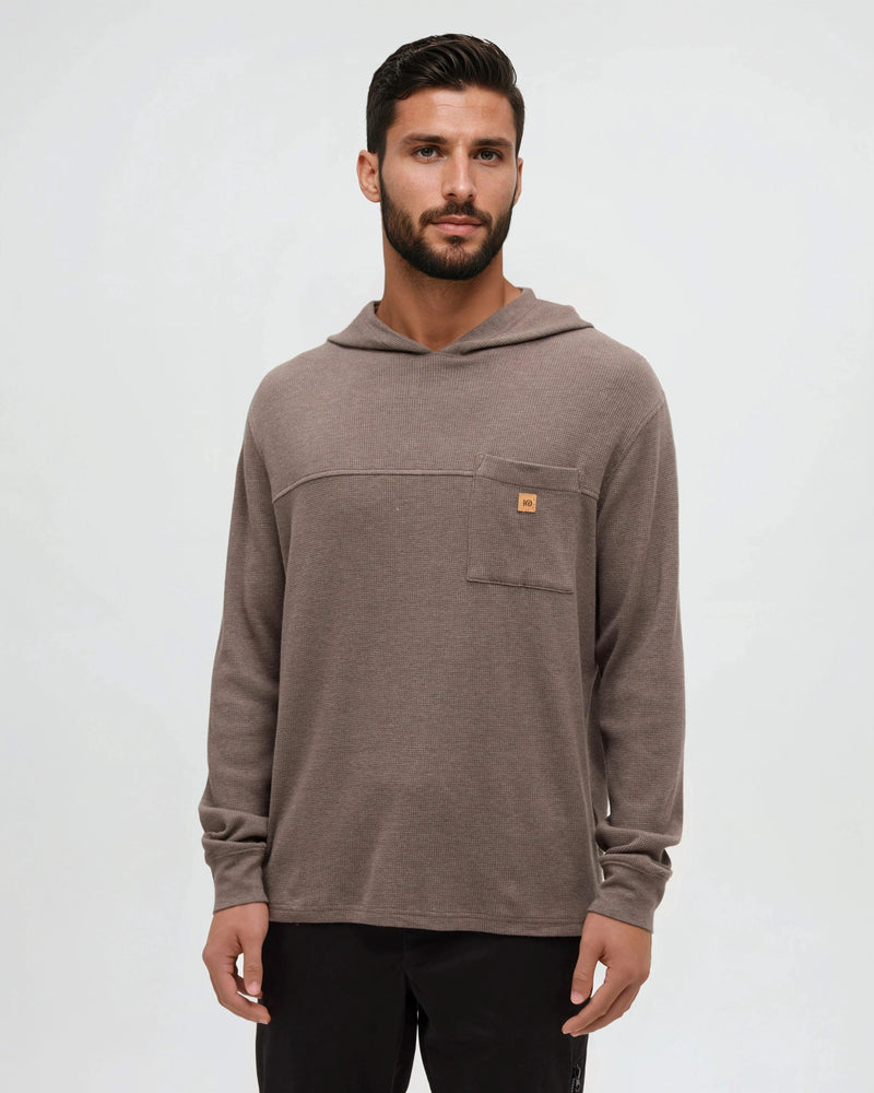 Brown-Men_s-Hooded-TreeWaffle-Long-sleeve