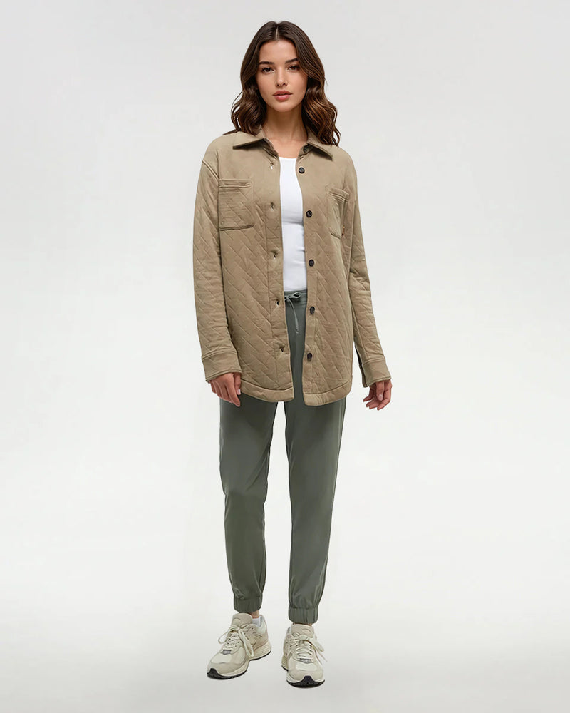 Brown-Quilted-Knit-Relaxed-Fit-Shirt-Jacket