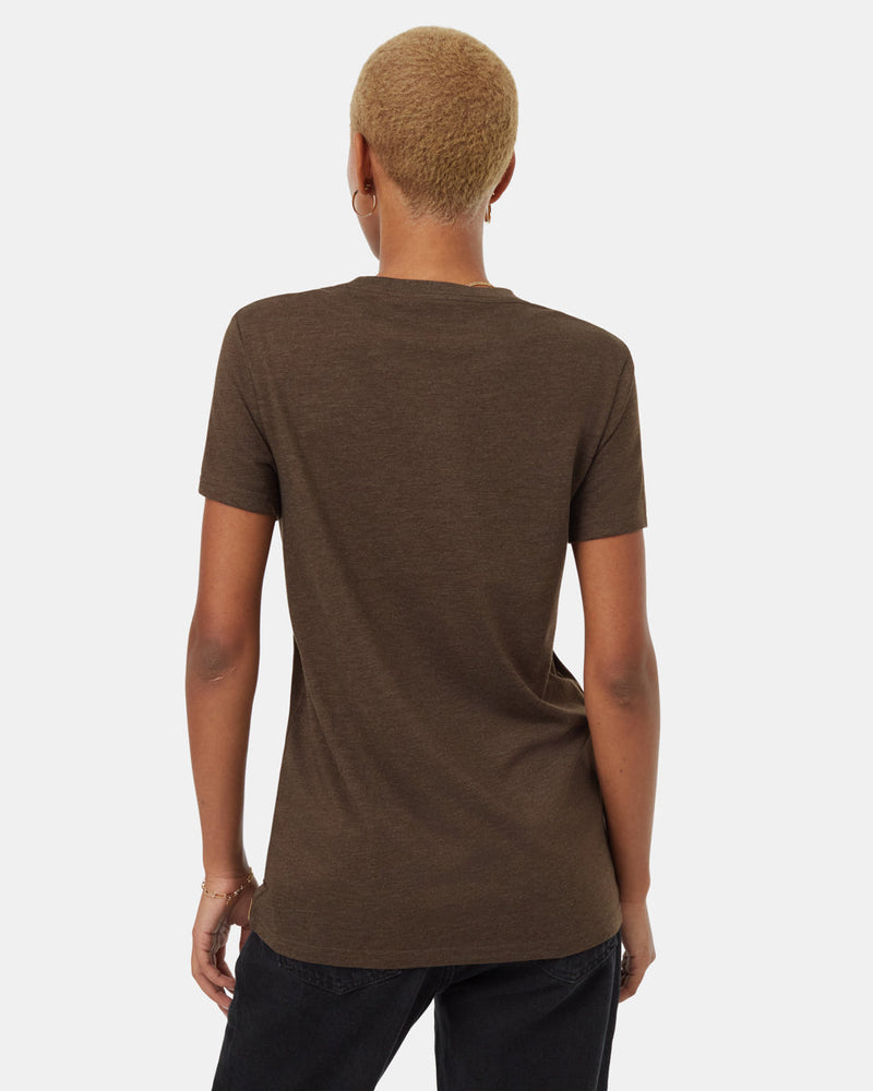 Brown-Recycled-Polyester-Crew-Neck-T-Shirt