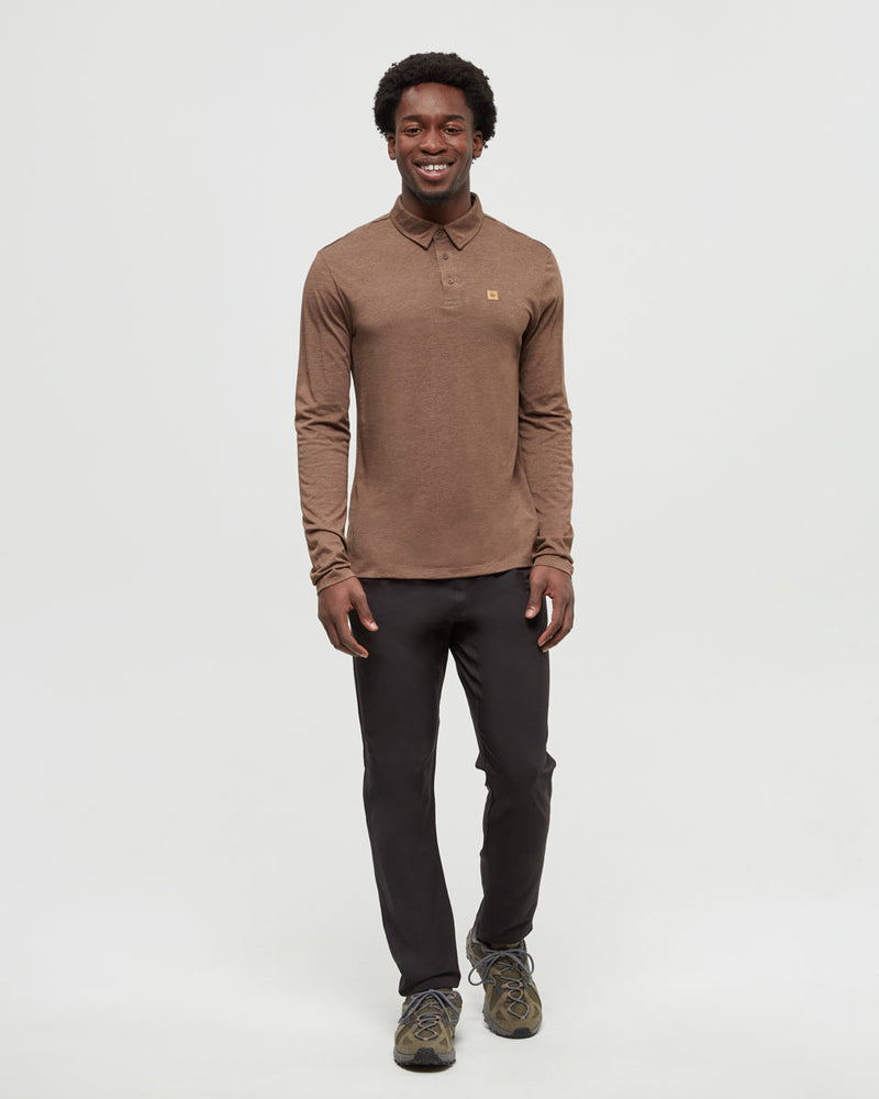 Brown-Regular-TreeBlend-Longsleeve-Polo