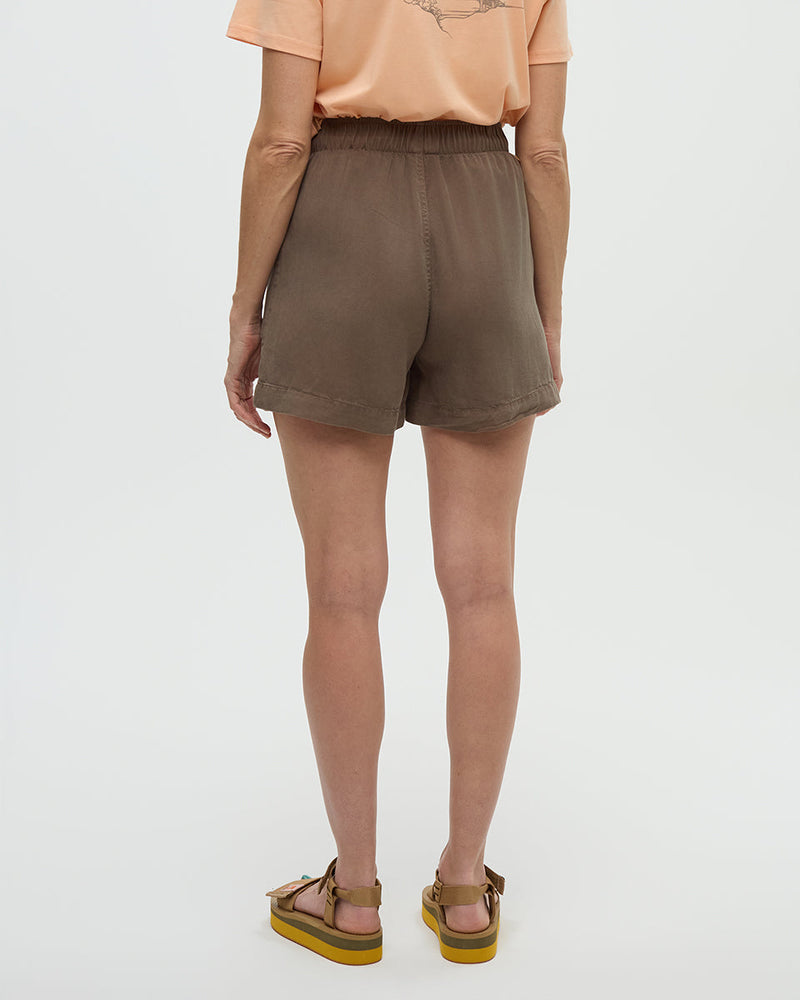 Brown-Tencel-Relaxed-High-Rise-Pull-on-Short
