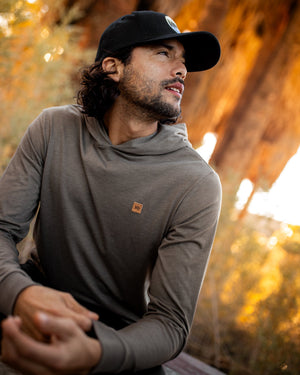 Brown-Treeblend-Hooded-Longlseeve-T-Shirt