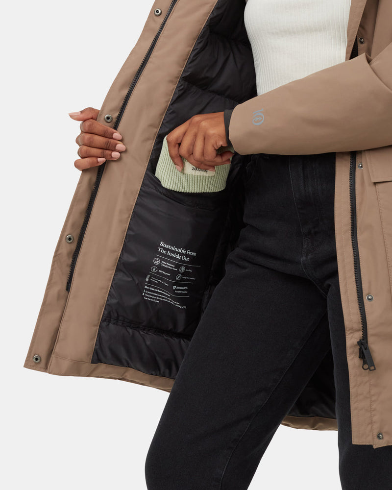 Brown-Water-Repellent-Hooded-Long-Parka