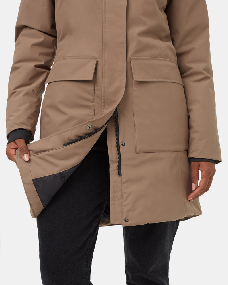 Brown-Water-Repellent-Hooded-Long-Parka
