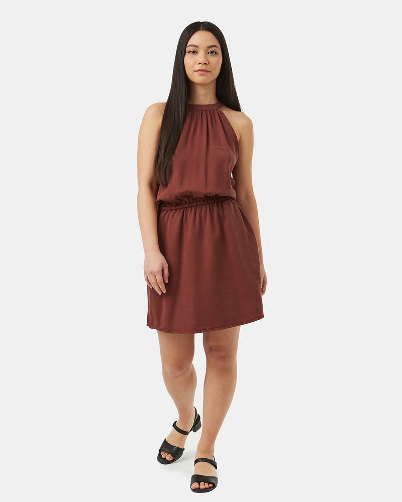 Brown-Women_s-Halterneck-Summer-Dress