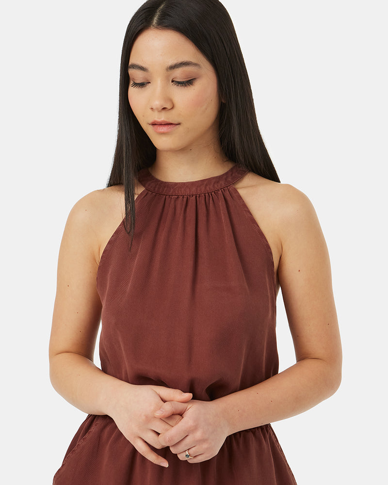 Brown-Women_s-Halterneck-Summer-Dress