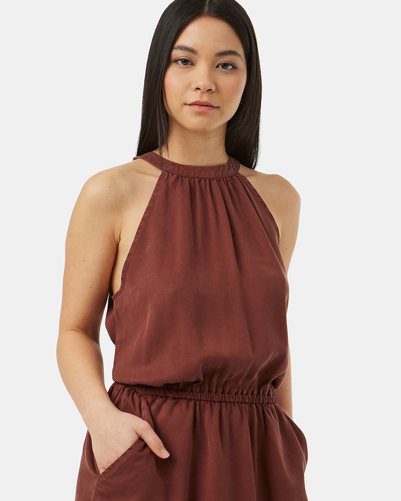 Brown-Women_s-Halterneck-Summer-Dress