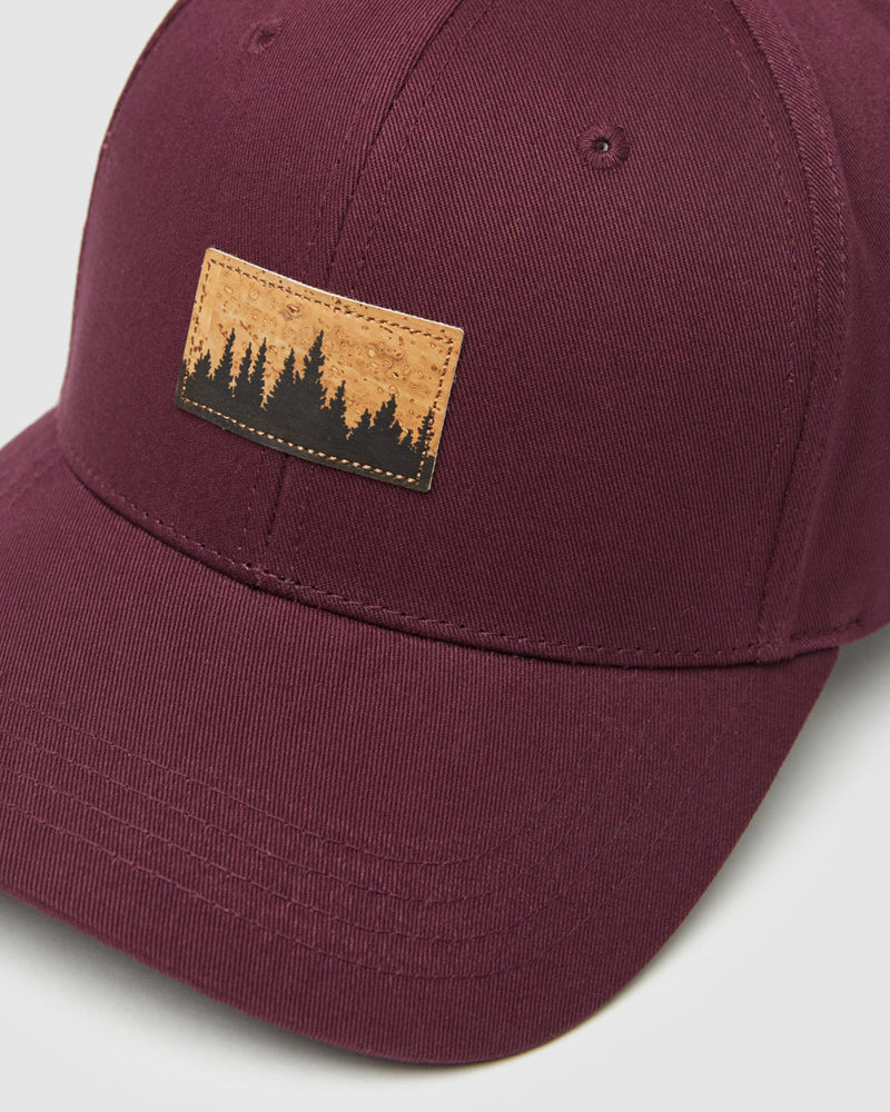 Burgundy-Adjustable-Organic-Cotton-Baseball-Cap