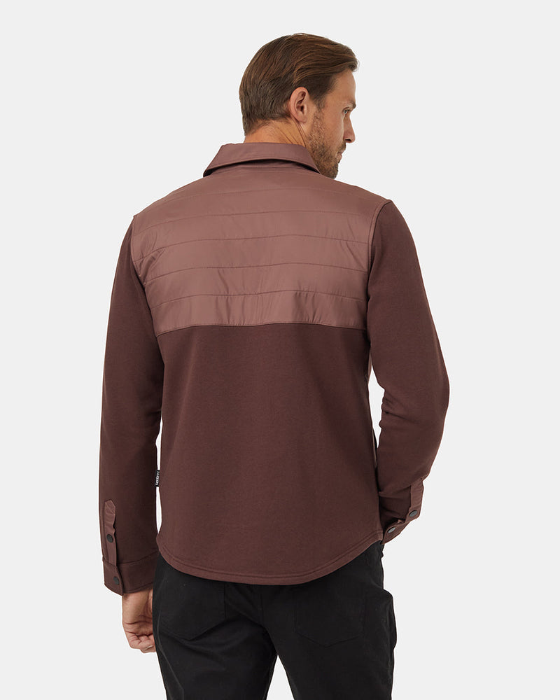 Burgundy-Color-Block-Fleece-Shirt-Jacket