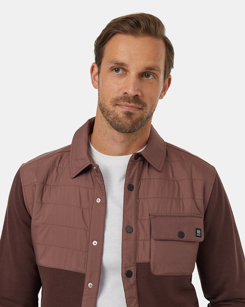 Burgundy-Color-Block-Fleece-Shirt-Jacket