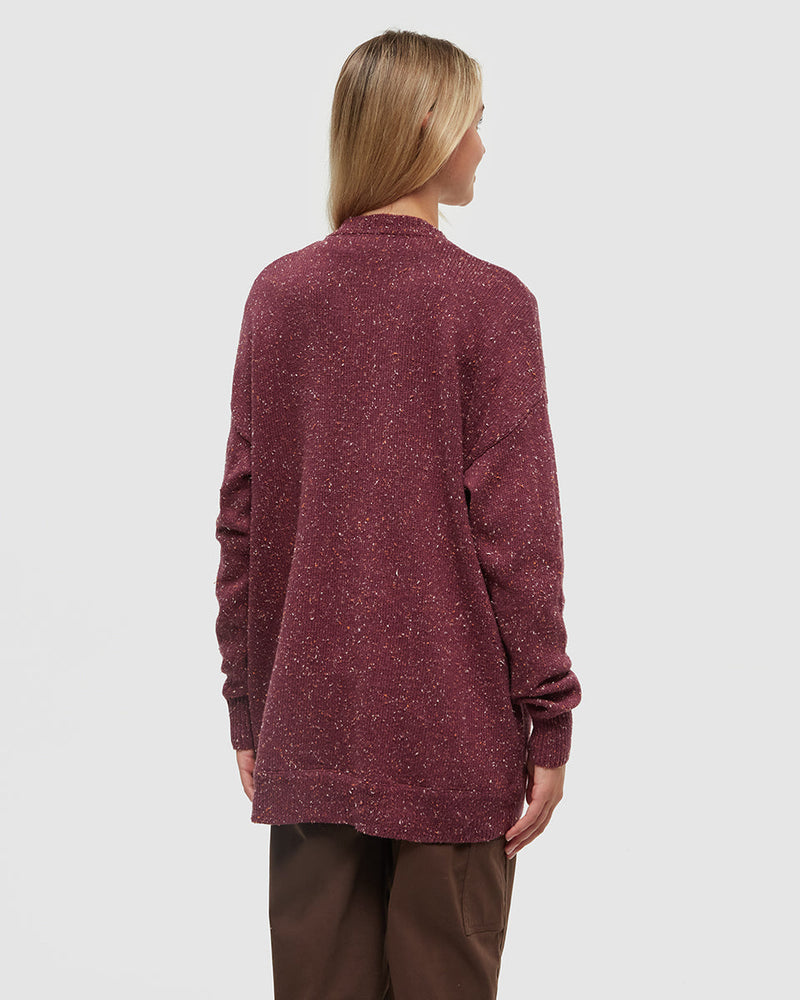 Burgundy-Highline-Mid-Length-Nep-Cardigan