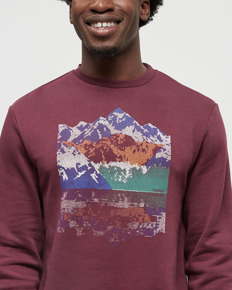 Burgundy-Printed-Graphic-TreeFleece-Crew