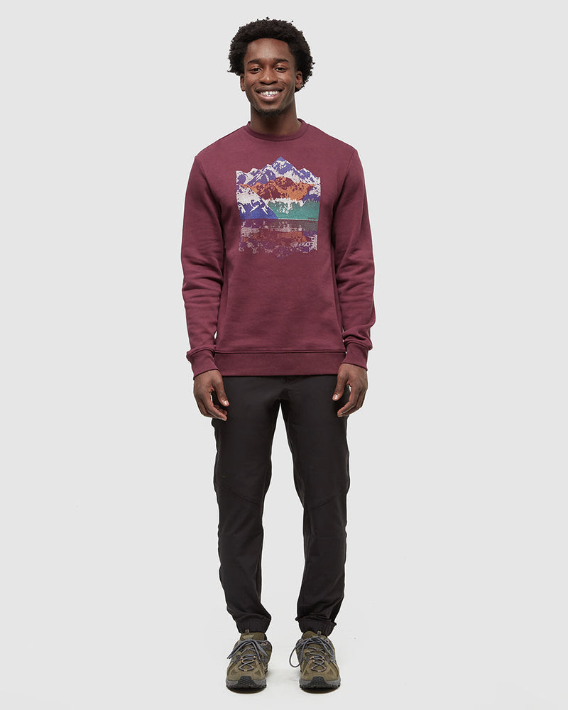 Burgundy-Printed-Graphic-TreeFleece-Crew