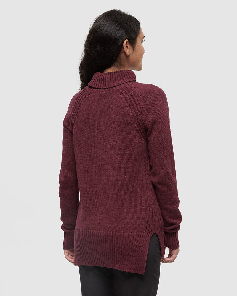Burgundy-Relax-Organic-Cotton-Woven-Sweater