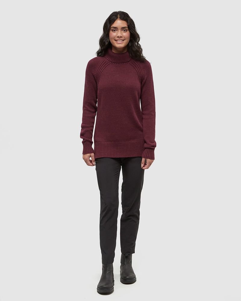 Burgundy-Relax-Organic-Cotton-Woven-Sweater