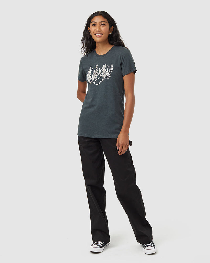 Green-Crew-Neck-Graphic-Shortsleeve-T-Shirt