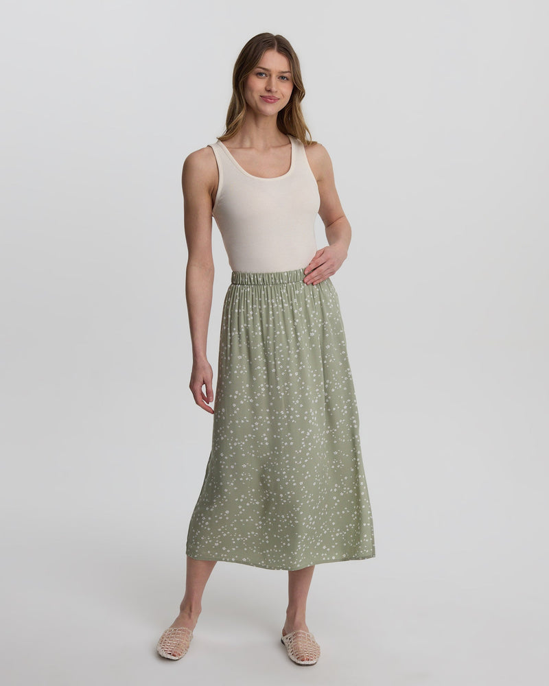 Green-EcoWovenCrepeSkirt