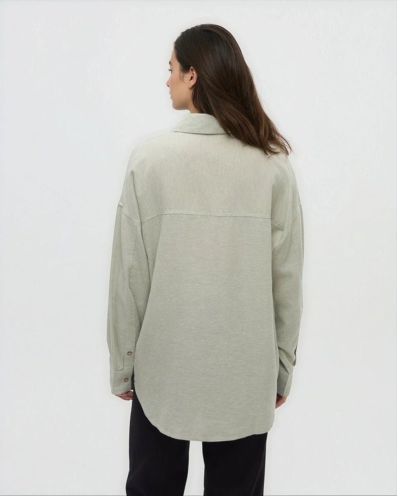 Green-Oversized-Fit-Collared-Shirt