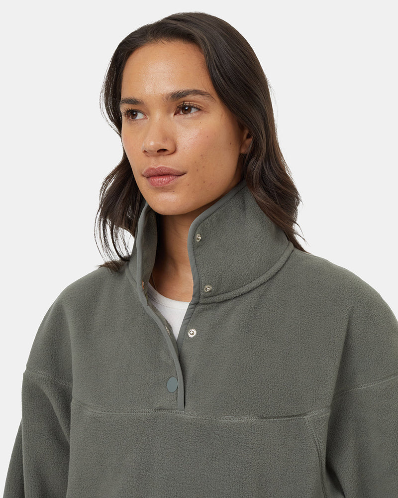 Green-Recycled-Polyester-High-Snap-Neck-Sweater