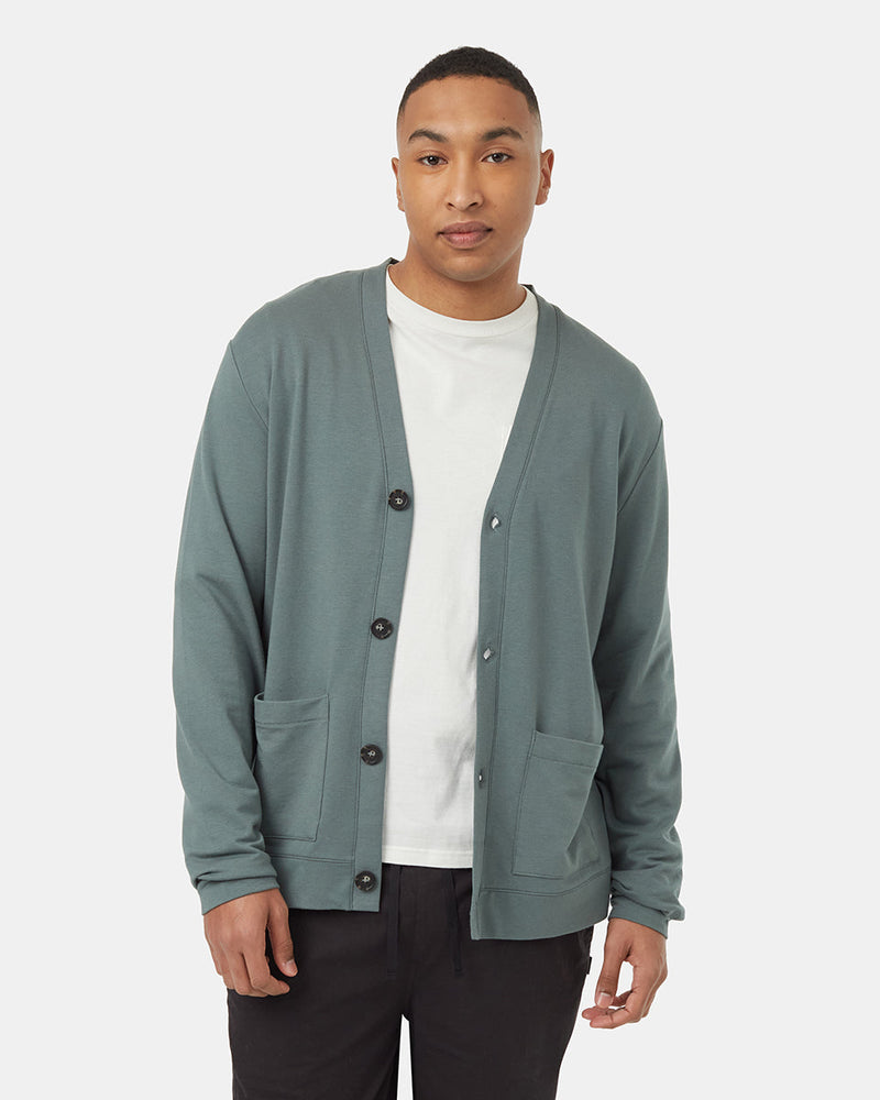 Green-Regular-Fit-Buttoned-Cardigan