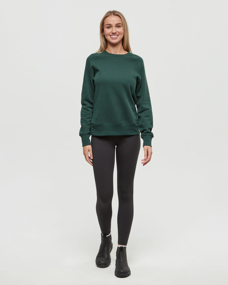 Green-Regular-Fit-Rib-Panel-Raglan-Crew