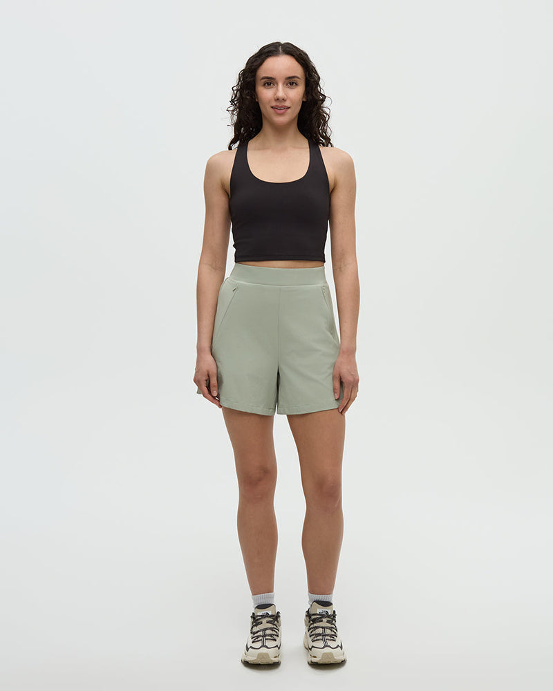 Green-Repreve-Woven-Pull-On-Short