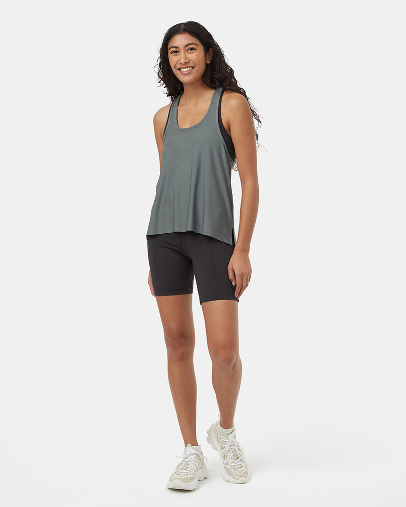 Green-Scoop-Neck-Double-Strap-Quick-dry-Tank-Top