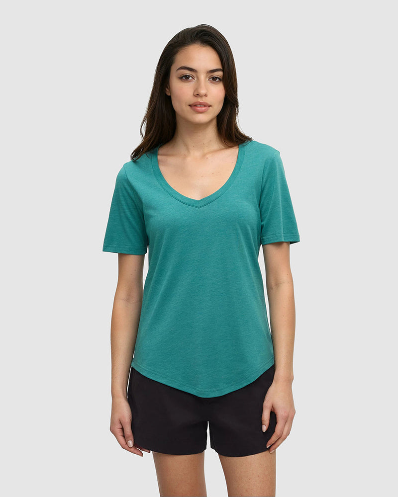 Green-TreeBlend-V-Neck-T-Shirt